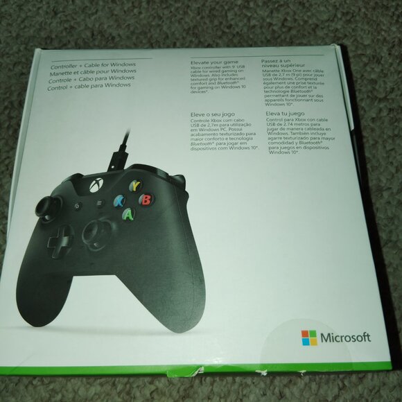 2016 MICROSOFT XBOX BLACK CONTROLLER + CABLE FOR WINDOWS-NEW!! - Picture 4 of 4